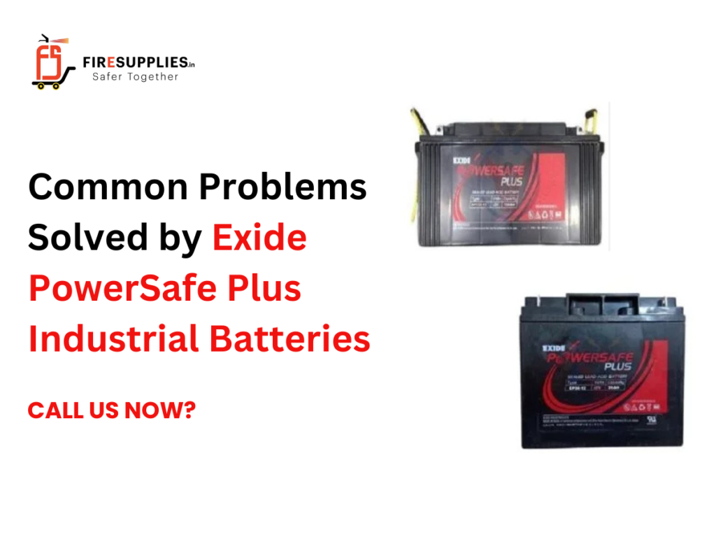 Exide PowerSafe Plus industrial batteries installed in a backup power system, highlighting solutions for common industrial battery problems such as power failure, low backup time, and maintenance issues.