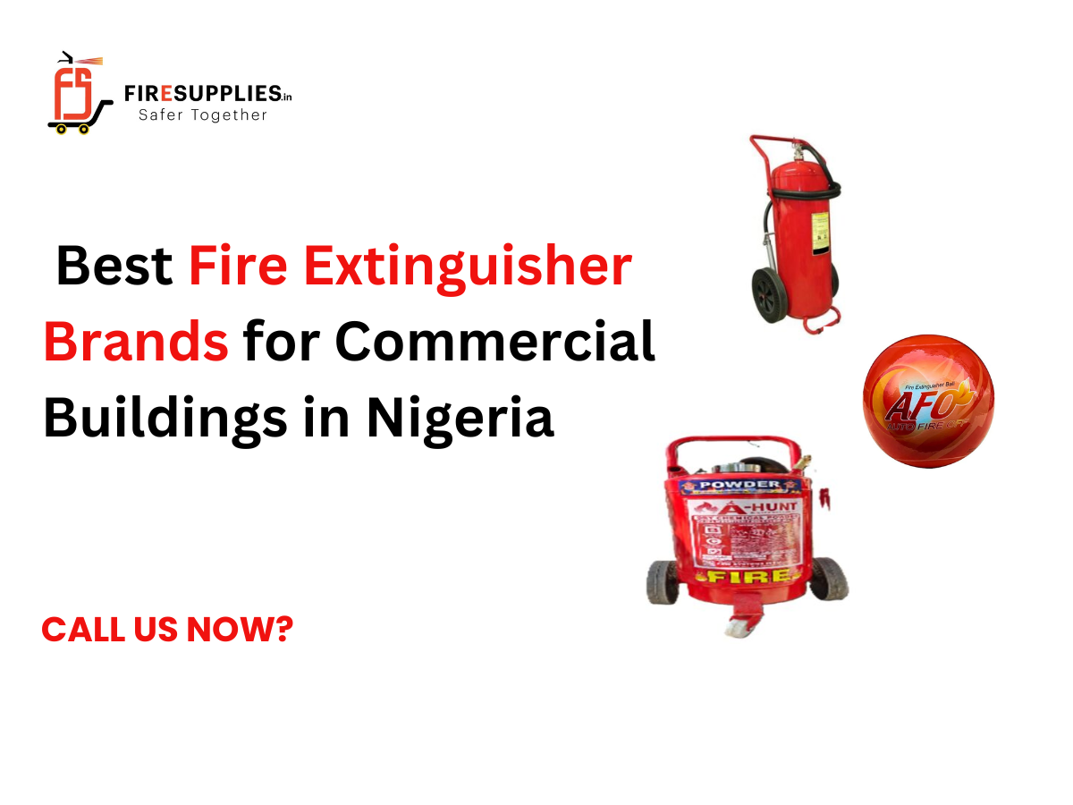 Best fire extinguisher brands for commercial buildings in Nigeria including ABC, CO2, foam, and clean agent extinguishers