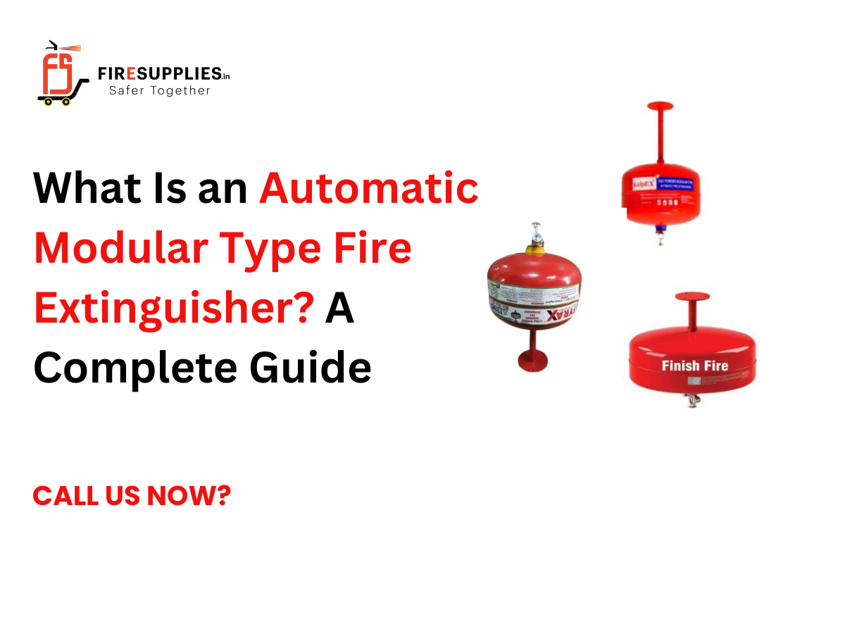 Automatic modular type fire extinguisher installed on ceiling for automatic fire suppression in commercial and industrial spaces